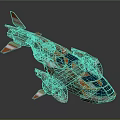 Futuristic Sci Fi Aircraft With Orange White Paint Intricate Patterns And Transparent Green Canopy