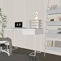 Study Desk Bookshelf 3d model
