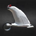 Futuristic White Single Wheel Electric Scooter With Streamlined Body Red Taillights
