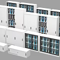 Modern White Bookcases With Doors And Storage For Office Folders And Books Organization