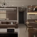 Cozy Vintage Living And Dining Room Interior Design With Soft Ambient Lighting And Chic Furnishings