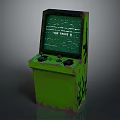Green Vintage Arcade Machine With Screen Showing High Score And Control Buttons