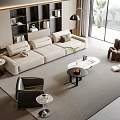 Modern sofa coffee table combination 3d model