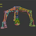 Orange Industrial Mechanical Equipment With Multi Legged Hydraulic Arms And Metal Structure