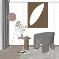 Modern Single Sofa Single Sofa Side Combination 3d model