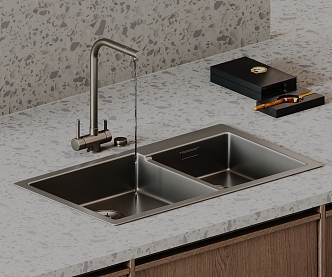 Sink under counter basin stainless steel sink stainless steel sink kitchen sink faucet 3d model