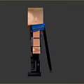 Pixel Art Superhero Character With Red Beard Blonde Hair And Blue Armor