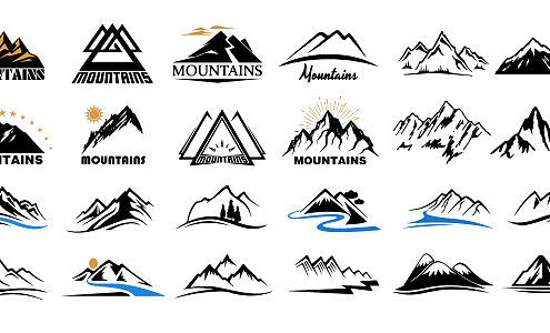 Modern Mako Mountain Pattern Silhouette Line 3d model