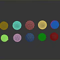 Ten Different Textured Spheres With Various Patterns On Gray Background With Reflections
