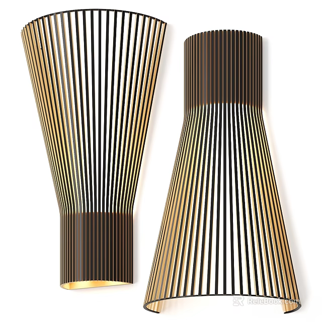 Modern Vertical Striped Wall Lamps In Brown And Beige Tones For Home Decor 3d model 