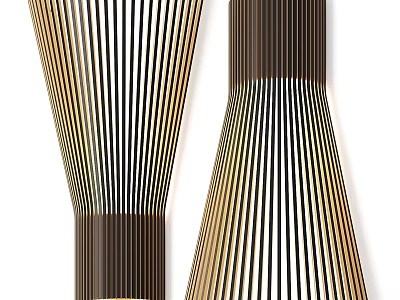 Modern Vertical Striped Wall Lamps In Brown And Beige Tones For Home Decor 3d model