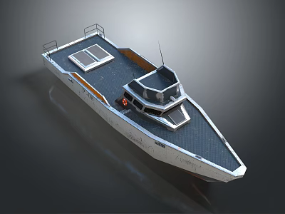 Sleek Yacht Design With Spacious Deck And Cockpit 3d model