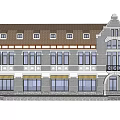 Classic European style Architecture With Gabled Roof Arched Windows And Decorative Facade
