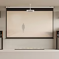 Projection curtain sound combination electronic fireplace 3d model