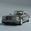 Dark Green Bentley Luxury Sedan With Classic Design And Silver Alloy Wheels