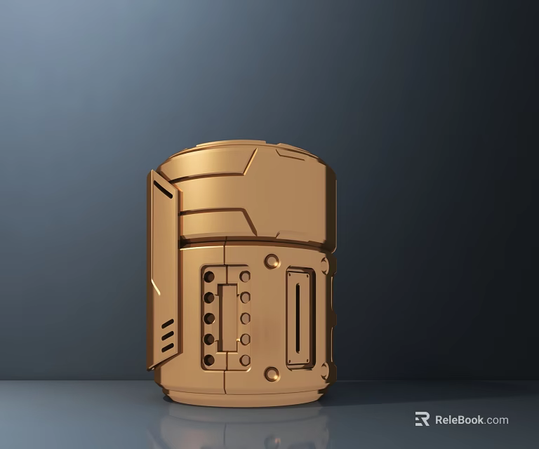 Golden Sleek Modern Kitchen Appliance With Compact Design And Control Panel 3d model