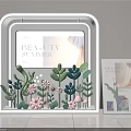 Beauty Summer Themed Window Display With Frame Structure And Colorful Floral Decorations