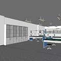 Bright Modern Laboratory With Spacious Workbenches Glass Storage Cabinets Large Windows And Overhead Lights