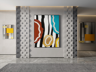 Modern abstract painting decorative painting 3d model