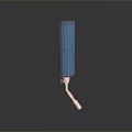 Blue Cylindrical Decorative Fixture With Golden Curved Base And Modern Design