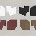 Modern Geometric Folded Paper Wall Decor With White Black Red Brown Colors