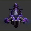 Futuristic Motorcycle With Dynamic Rider And Purple Thrusters Neon Light Effects