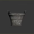 Vintage Metal Bucket With Decorative Handle And Rustic Texture For Household Use
