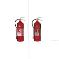 Public Facilities Two Red Fire Extinguishers As Essential Emergency Safety Devices