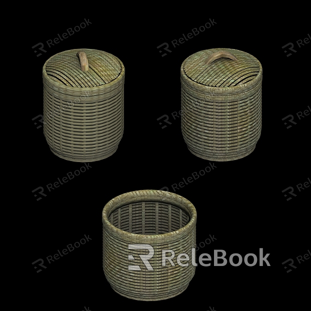 Chinese Storage Basket Bamboo Basket model