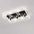 Modern Ceiling Light With Transparent Acrylic Panels And Black Geometric Frame 3d model