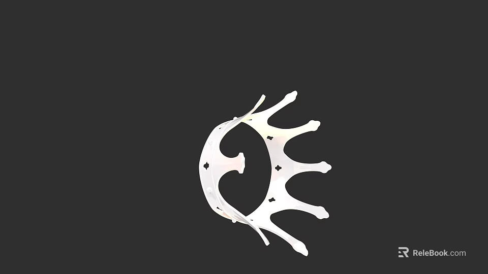 Elegant White Shell Shaped Jewelry Piece With Radiant Design And Intricate Details 3d model 