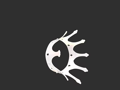 Elegant White Shell Shaped Jewelry Piece With Radiant Design And Intricate Details 3d model
