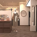 Elegant Modern Womenswear Collective Store Facade Design With Large Display Window And Arched Glass Doors