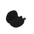 Modern Black Single Sofa With Rounded Design And Comfortable Fabric Upholstery