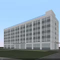 Modern Multi Story School Building With White Exterior Large Windows Green Lawn And Paved Paths