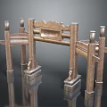 Traditional Chinese Stone Memorial Archway Architectural Design With Carved Pillars And Ornamental Details