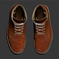 Stylish Red Leather High Top Shoes With White Laces And Thick Soles