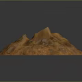 Volcanic Terrain Featuring Orange Brown Surface And Central Crater With Rugged Texture 3d model