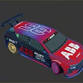 Red Pink ABB 36 Race Car Featuring Rear Wing And Direct Branding