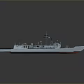 Detailed Scale Military Ship Model Featuring Deck Antenna And Hull Design 3d model