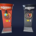 Red And Black Boxer Standing Boxing Punch Machines With Punch Balls