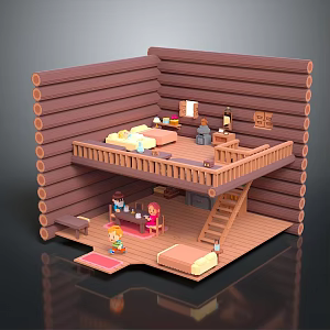 Cartoon Bedroom Cartoon Room Game Bedroom Children Bedroom Creative Bedroom Animation Bedroom 3d model
