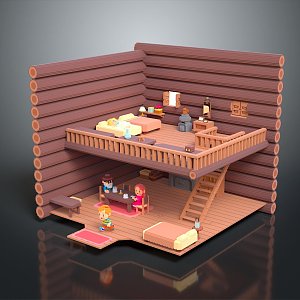 Cartoon Bedroom Cartoon Room Game Bedroom Children Bedroom Creative Bedroom Animation Bedroom 3d model