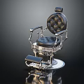 Luxury Black Leather Massage Chair With Silver Metal Frame Comfortable Footrest And Armrests