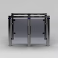 Modern Access Control Turnstile Equipment With Metal Frame And Transparent Doors