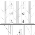 Modern Dark Wooden Decorative Cabinet With Marble Panels Display Shelves LED Lighting And Ornaments