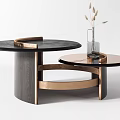 Modern round table coffee table combination 3d model