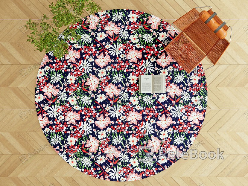 Nordic Round Carpet Fresh Round Carpet Blanket Flower Carpet model