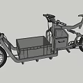 Utility Cargo Tricycle With Metal Frame Cargo Box And Spring Suspension 3d model