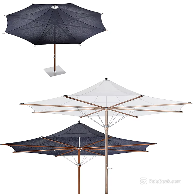 Outdoor Canopy With Dark And Light Colors Wooden Frame Garden Patio Sturdy Design 3d model 
